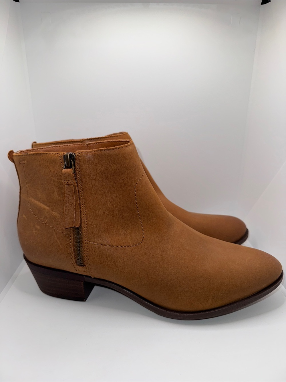 Lucky Brand Blandre Ankle Boots Bootie Tan Leather Women’s 10
